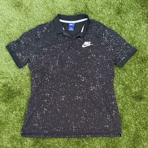 Nike Men’s Polo Shirt in Black with White Speckles